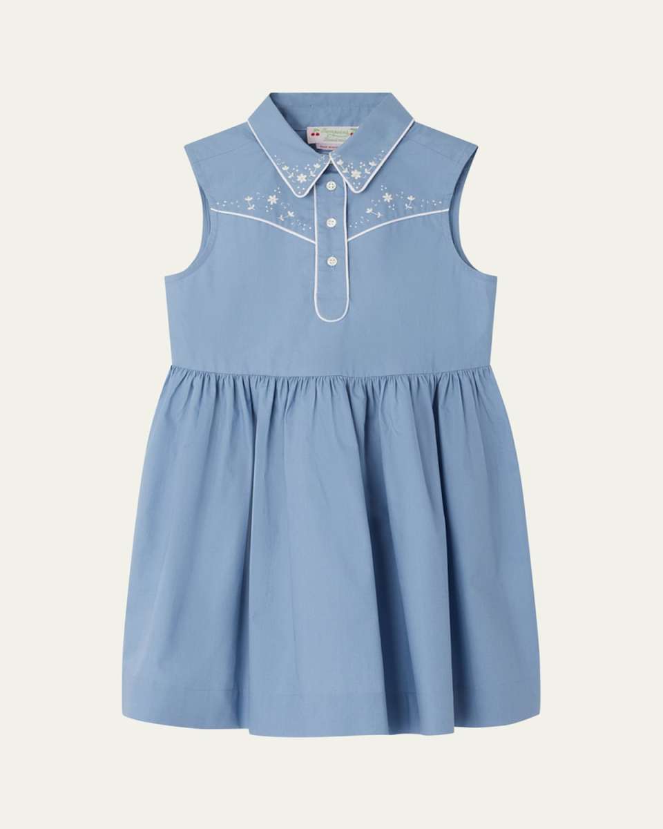 Girl's Ermance Floral Embroidered Dress, Size 4-14